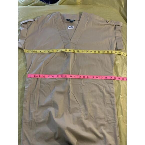 Ralph Lauren Tan Stretch Cotton Shift Dress Tunic Beige Brown Size 2 Or Xs - Picture 4 of 5